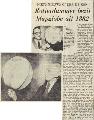 Newspaper article: Collapsible globe existed as early as 1882